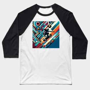 Skate Rhythm: Abstract Velocity Baseball T-Shirt